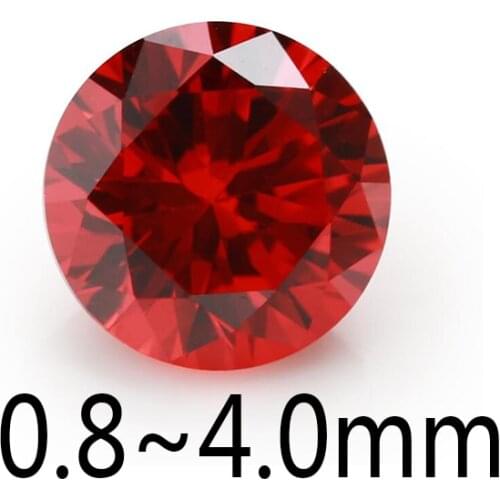500PCS 0.8mm~4.0mm Round Shape Loose CZ Stone Orange Color AAAAA Cubic zirconia Synthetic Gems For Jewelry DIY Stone