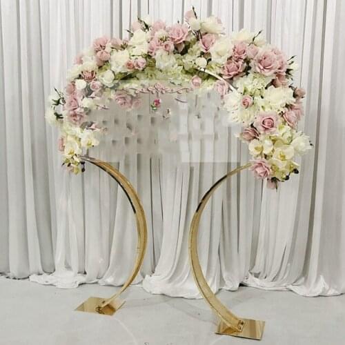 60cm tall 6pcs))No High Quality Pink Roses Flower) Centerpiece Curving Wedding Stand Decoration/Flore Centro floral stand qq205