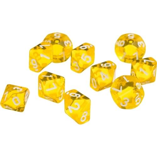 60pcs Colorful Polyhedral Dice (0-9) for Roleplay Board Game Theme Party