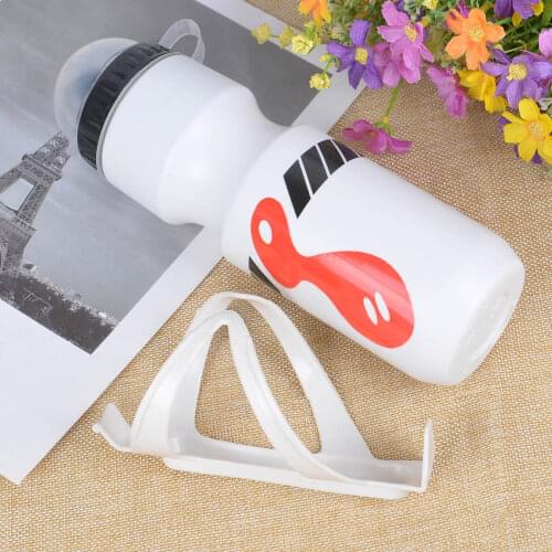 750ML Mountain Bike Bicycle Cycling Water Drink Bottle+Holder Cage Outdoor Sports Plastic Portable Kettle Water Bottle Drinkware