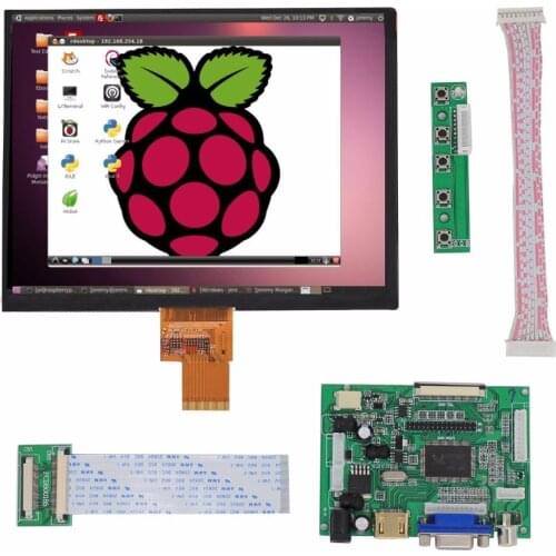 8inch LCD Display Screen High Resolution Monitor Remote Driver Control Board 2AV HDMI VGA For Raspberry Pi Orange Pi PC