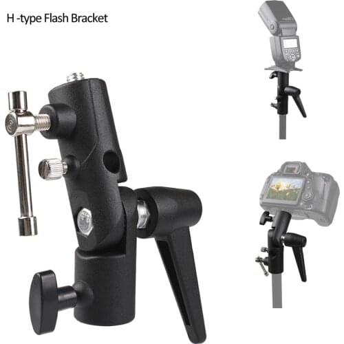 Photo Studio Accessories H-Type Camera Flash Bracket Umbrella Stand Holder For Speedlight CanonNikonSonys Youngnuo DSLR Monitor