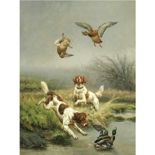 Full Drill Square 5D DIY Diamond Painting Animal hounds and ducks Diamond Embroidery sale landscape Cross Stitch Rhinestone