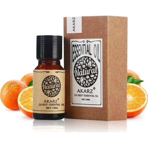 AKARZ Famous brand natural aromatherapy orange oil Moisturizer Skin Digestion Promote Vitamin c Comfort orange Essential oil