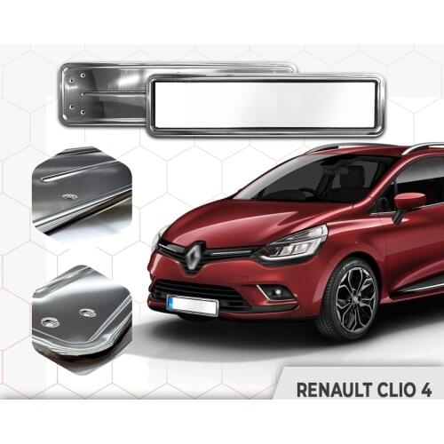 Renault Clio 4 HB SW 2012 2013 2014 2015 2016 2017 2018 2019 Car Accessories ABS Chrome Car License Plate Body Molding Trim