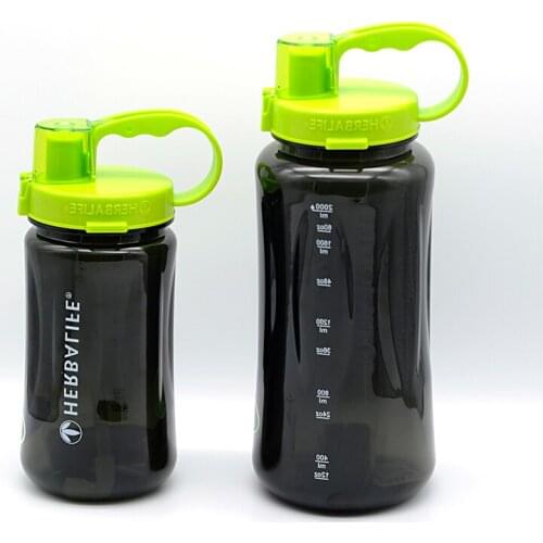 1L/2L Black Oversized Water Bottle 1000ml/2000ml Fashion Portable Herbalife Nutrition Custom Shake Sports Water Bottle