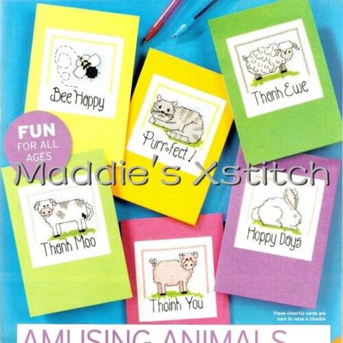 CD81 14ct Cross Stitch Kit Card Package Greeting Card Needlework Counted Cross-Stitching Kits Christmas Gift AMUSING ANIMALS