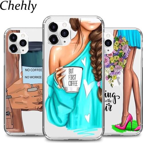 Fashion Girl Phone Case for IPhone 6s 7 8 11 12 Plus Pro Mini X XS MAX XR SE Cases Soft Silicone Fitted Shell Accessorie Covers
