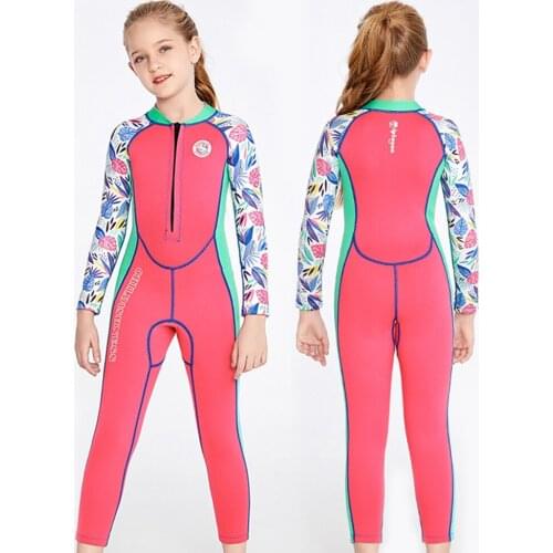 Children Swimsuit Sun Protection One Piece Beach Rash Guard Girls Swimwear With Sleeves Kids Long Sleeve Swimsuit Swimming Surf