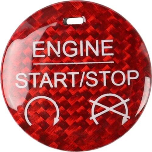 For Ford Mustang Mustang (2015-2019) Car Interior Carbon Fiber Mustang Red One-Key Start Button Decoration Sticker