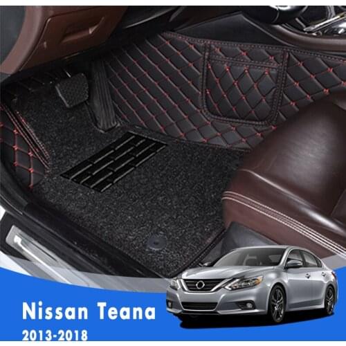 For Nissan Teana L33 2018 2017 2016 2015 2014 2013 Luxury Double Layer Wire Loop Car Floor Mats Carpets Auto Interior Foot Pads