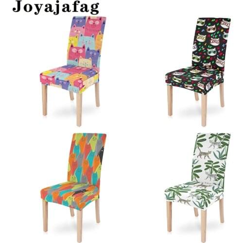 Cartoon Style Elastic Chair Cover Removable Washable Stretch Office Seat Covers Universal Sizes For Banquet Kitchen Dining Room