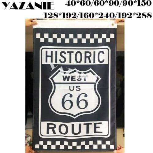 YAZANIE USA Historic West Us Route 66 Flag United States US Route 66 Motorcycle Biker Rider Retro USA Flags and Banners