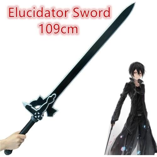 1:1 Asuna Weapon 109cm SAO Sword Kirigaya Kazuto Elucidator Dark Repulser Cosplay Sword Sword Art Online Model PU Gift Big Toy