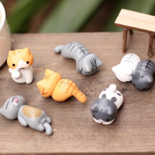 Lovely Cats Zakka Home Micro Fairy Garden Miniature Decoration Anime Crafts Animal Model Action Figure Toys DIY Accessories