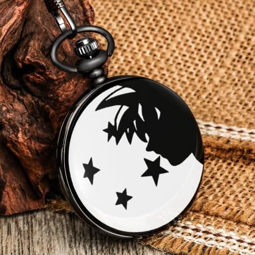 Cartoon Quartz Pocket Watch Handsome Pattern Classic White Dial Portable Necklace Pendant Clock Children Watch The Best Gift