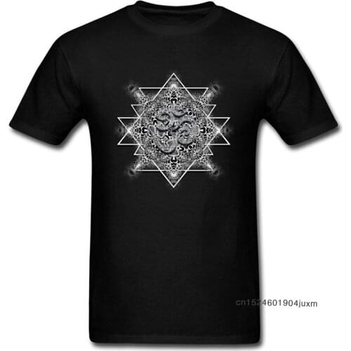 T Shirt Mens Clothing Shirt OM Tribal Geometry VALENTINE DAY Short Sleeve 100% Cotton Round Neck Men T Shirts Printed On Retro