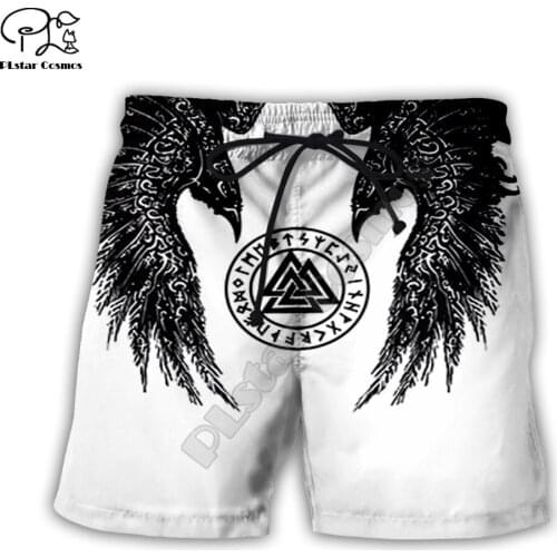PLstar Cosmos Viking tattoo Mens shorts Summer Casual Shorts Harajuku 3D Printed Loose cool Beach Comfortable drop shipping