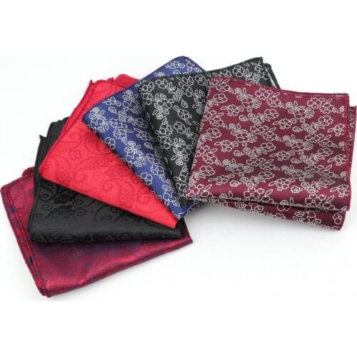 Men Suits Polyester Designer Handkerchiefs Woven Flower Pocket Square Hankies Business Casual Pockets Hanky