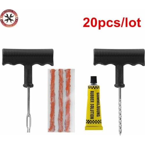 20pcs/lot Car Tire Repair Kit Auto Bike Car Tire Tyre Cement Tool Puncture Plug Practical Hand Tools for Car Truck Motorbike
