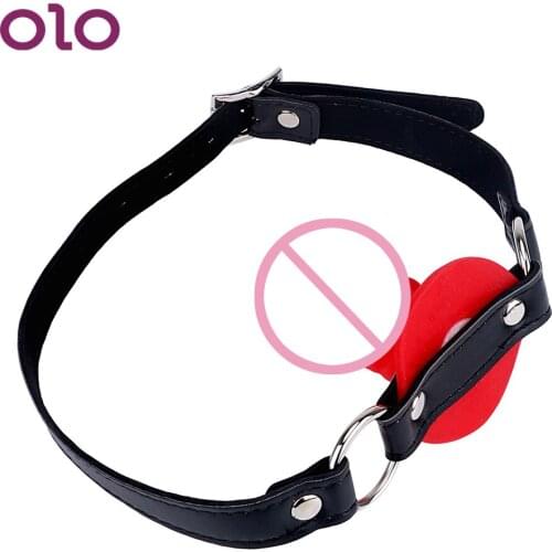 OLO Dildo Mouth Gag Fetish Small Penis Gag With Locking Buckles Oral Fixation SM Bondage Slave Sex Toys for Couples