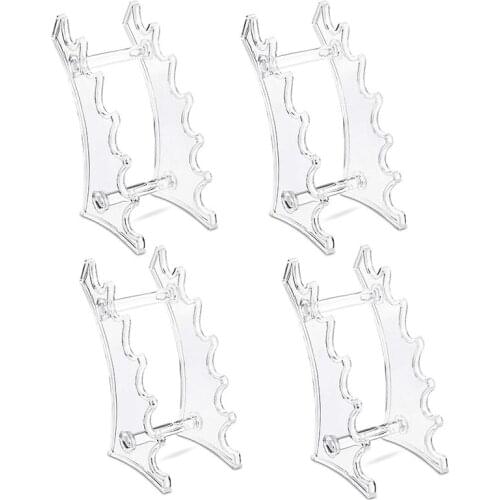 4 Pack Plastic Pen Holder Display Stand 6-Slots Pen Display Stand Eyebrow Pen Stand Makeup Brush Rack Organizer (Clear)