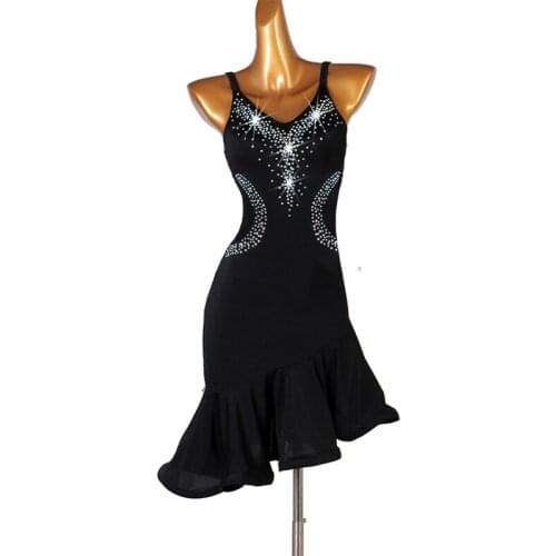 Adult Rumba Latin Dancing Dress Women 2021 Ladys Black Sexy Professional Samba Latin Dancing Wear Latin Competition Dance Skirt