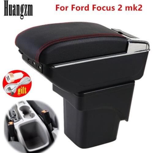Car Armrest For Ford Focus 2 Mk2 2005-2011 Rotatable Center Centre Console Storage Box with ashtray 2006 2007 2008 2009 2010