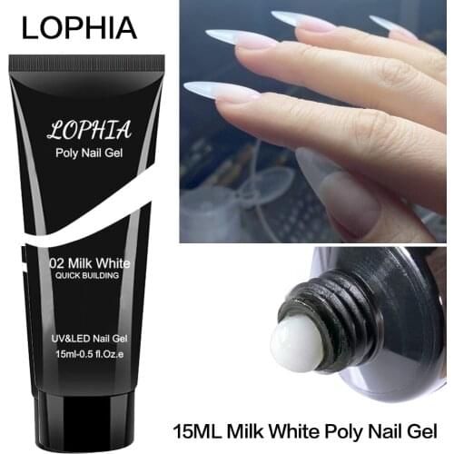 LOPHIA 15ML Poly UV Gel 5 COLOS Builder Gel Nail Extension Quick Building Jelly Gel Finger Hybrid Varnishes Gel Nails Art Desig