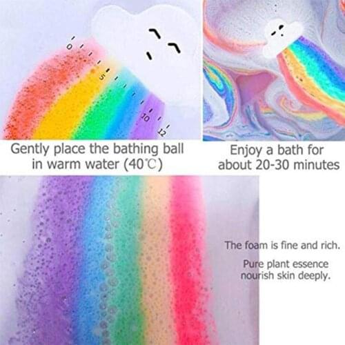 Rainbow Soap Cloud Bath Salt Moisturizing Exfoliating Skin Body Bubble Multicolor Cleansing Bombs Bath N7I6