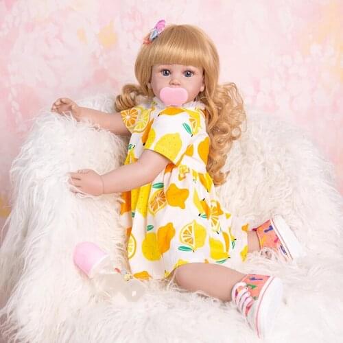60cm Reborn Baby Girls Cloth Body Lovely Princess Toddler Realistic Reborn Doll Toys for Girls Reborn Boneca Dolls for Kid