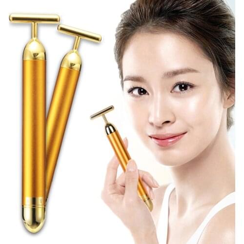Energy Skin Beauty Bar Slimming Face Roller Gold Vibration Facial Beauty Roller Massager Stick Lift Skin Tightening Wrinkle Bar