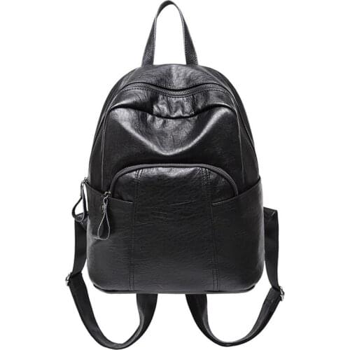 Luxury Leather Women Backpack Female Fashion Backpacks High Capacity Travel Bagpack Shoulder Bag Teenage Girl School Bag Mochila