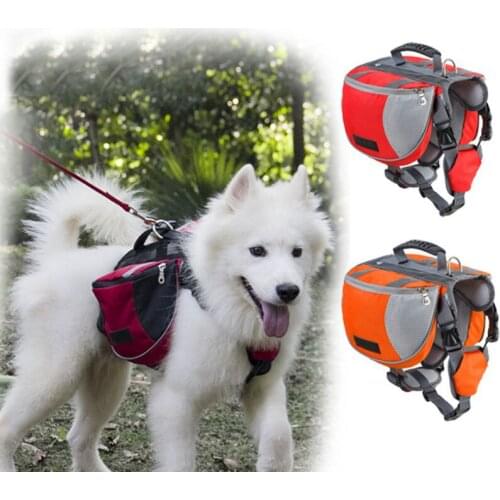 Pet Outdoor Backpack Large Dog Reflective Adjustable Saddle Bag Harness Carrier for Traveling Hiking Camping Safety Speedy Bag
