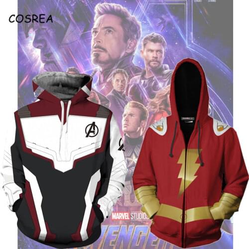 Endgame Hoodie Sweatshirt Superhero Cosplay Hoodie Costume Zipper Jackets for Women Hoodie Men Boys