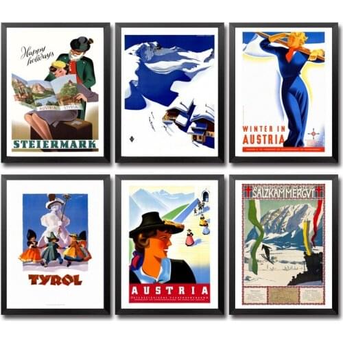 Austria Batavia Belgium Caucasus Vintage Travel Poster