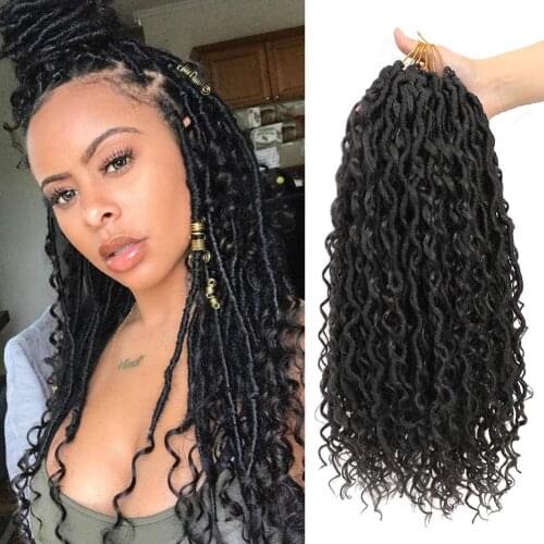 Faux Locs With Curly Hair Goddess Crochet Braids Hair Braiding Passion Twist Faux Goddess River Locs Ombre Brown