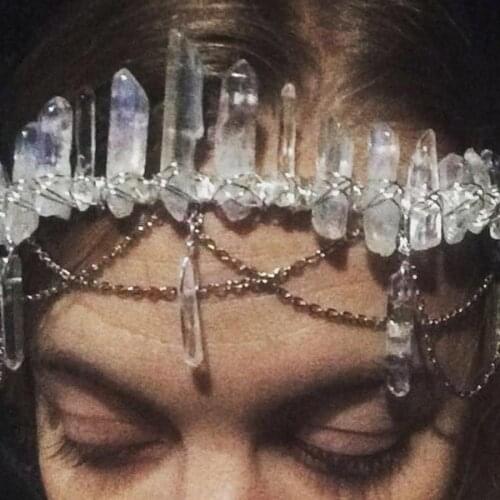 Wicca Raw crystal crown accessories wedding bridesmaid jewelry hair accessories gift