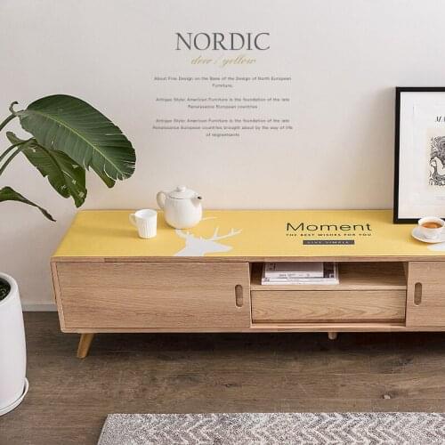 Nordic style yellow lattice patterns waterproof advanced cotton and linen tablecloth for Dinning Table Tea Tables Table cloth