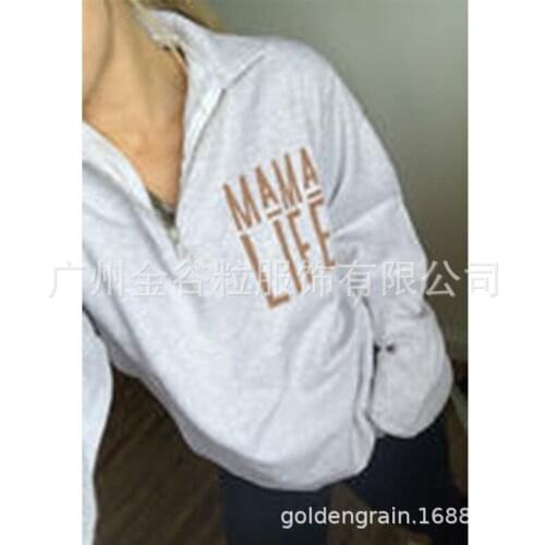 Mama Life Printed Woman Hoodies Autumn Winter Sweatshirt Female Pullover Hoodies Woman