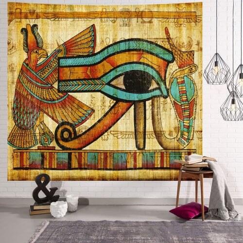 Golden Ancient Egypt Tapestry Wall Hanging Old Culture Printed Hippie Egyptian Tapestries Wall Cloth Vintage Tapestry Home Décor
