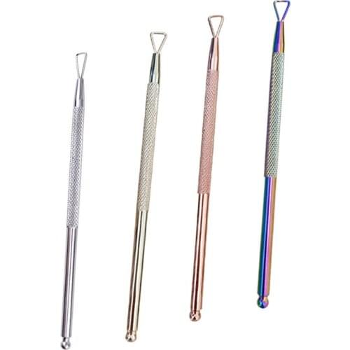 1Pc Stainless Steel Nail Polish Remover Manicure Tools Trimming Cleaning Gel Polish Nail Pusher, Nail Art Remover Stick Rod