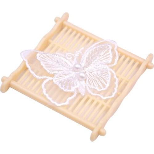 1 yards 6cm organza double layer embroidery butterfly lace Ribbon for Diy Hair Accessories Clothing Headdress Trim