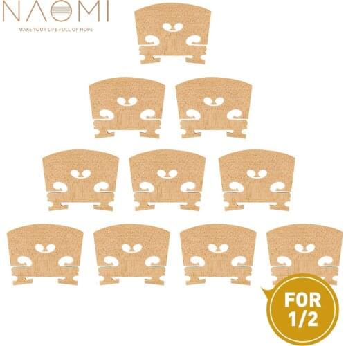 NAOMI 10pcs/1set Selected Maple Wood Violin Bridge French Style Unfitted For 1/2 Violin Use Violin Parts Accessories