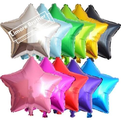 10 pcs 18 inch Star Foil Balloons Wholesale Inflatable Helium PENTAGRAM Birthday Party Decorations Wedding Free Shipping Gifts