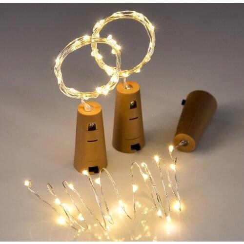 Included Batteries 10PCS 1M 2M LED String Lamps Wine Bottle Stopper Light Cork Shaped For Party Wedding Decoration
