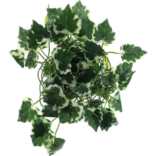 2m Reptile Terrarium Artificial Vine Lizards Box Decoration Lizard Plastic Fake Plants Green Leaves Habitat Decor