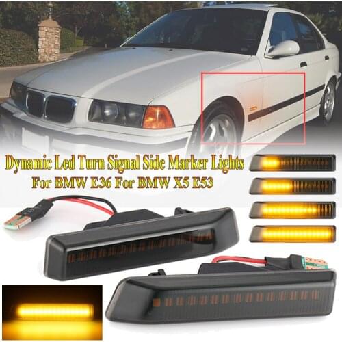 2Pcs Dynamic Turn Signal Lights LED Side Indicator Blinker Light For BMW E36 BMW 3 Series Car Accessories Tool For Dropshipping