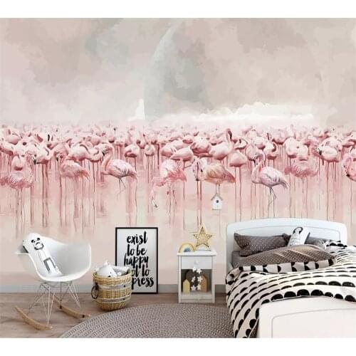 Beibehang Custom wallpaper 3d mural Nordic simple flames fire sea flamingo background wall papers home decor 3d papel de parede