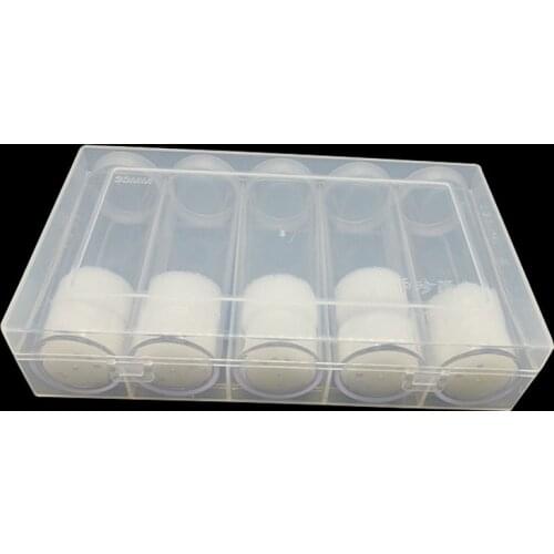27mm 5PCS Round Plastic Transparent Coin Storage Cases Protective Tube Holder With 1PC Storage Box
